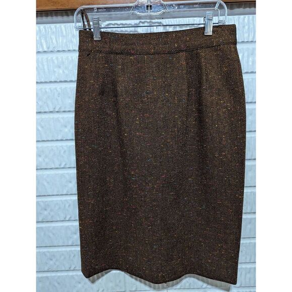 Noviello Bloom Women's Brown Fringed Trim Fluffy Embellished Skirt Suit Size 10 - Picture 5 of 7